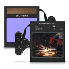 TRQWH True Color Large View Auto Darkening Welding Lens, with Replacement Filter