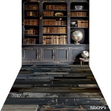10'x20' CP Retro Bookcase Scenic Microfiber Fabric background backdrop SD099