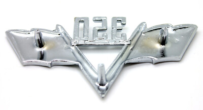 Custom 350 Cross Flag Fender Emblem - Chrome 1960s Chevrolet Chevy Style Trim Badge