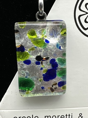 New Murano Millefiori Glass Pendant Necklace Italian Art Glass Floral (M5b-19)