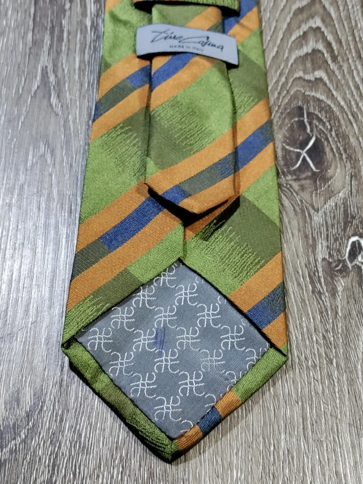 Corbata de seda para hombre Tino Cosma 58"x3,5" tejida hecha en Italia corbata clásica Foto 4 de 4