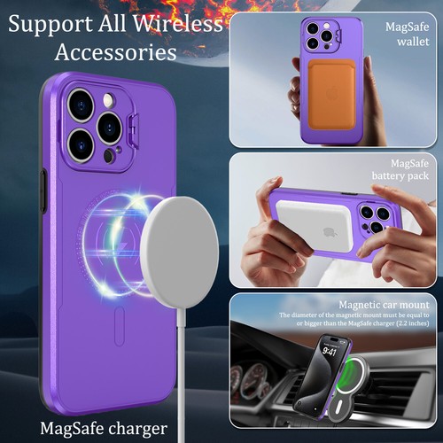 For Apple iPhone 15 14 Pro Max Safe Magnetic Case Shockproof Kickstand Cover - Picture 34 of 54