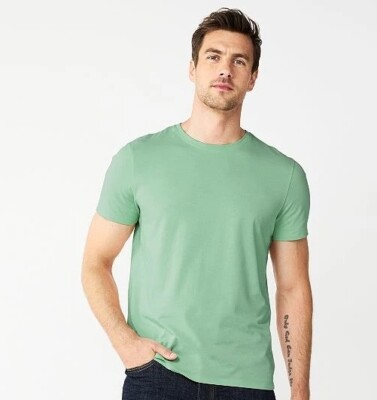 Size M-Men's Apt. 9* Premier Flex Crewneck Tee Green twist NWT | eBay