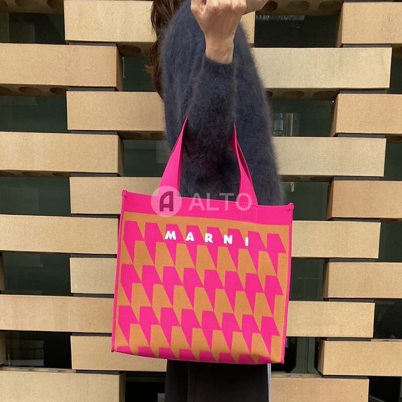トートバッグ MARNI Flat jacquard knit tote bag multicolor SHMQ0075A0P6485 MARNI Flat jacquard knit tote bag multicolor SHMQ0075A0P6485