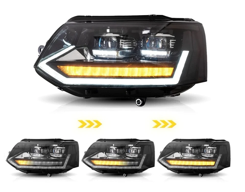 Voll Led Scheinwerfer für VW T5 Bus 09-15 Facelift dynamischer Blinker E-Zeichen - Bild 4 von 4