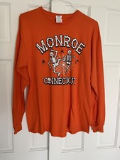 HALLOWEEN SKELETONS LONG SLEEVE DELTA PRO WEIGHT ORANGE T SHIRT - SIZE L - 0106
