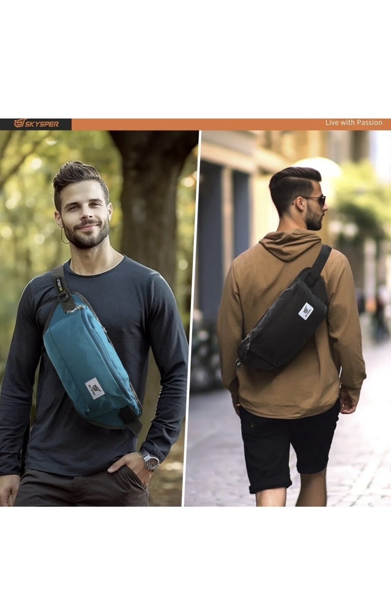 SKYSPER Sling Bag Anti Diefstal Crossbody Rugzak RFID Lichtgewicht Reizen Schouder Borst Tas voor Wandelen Wandelen, Blauw, S SKYSPER Sling Bag Anti Diefstal Crossbody Rugzak RFID Lichtgewicht Reizen Schouder Borst Tas voor Wandelen Wandelen, Blauw, S