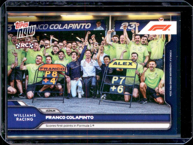 2024 Topps Now Formula 1 F1 Franco Colapinto "First Points" #55 Rookie RC