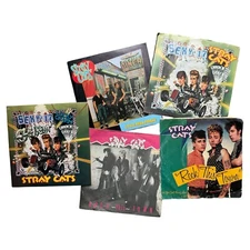 STRAY CATS-45rpm Singles (UK and US) LOT OF 5 (No Scratches)