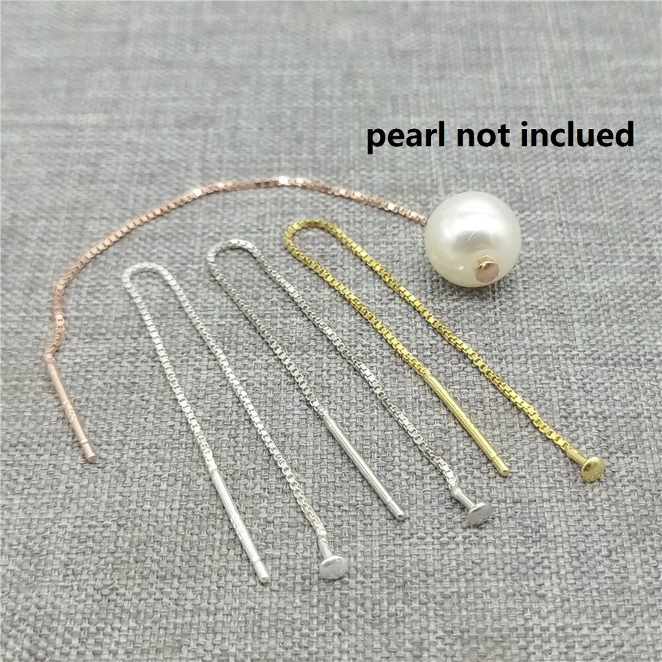 5 piezas de enhebradores de cadena de plata de ley 925 chapados en oro rodio Foto 3 de 4