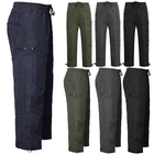 MENS FLEECE LINED THERMAL TROUSERS ELASTICATED WAIST WINTER CASUAL CARGO PANTS
