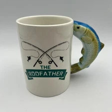 Walgreens Modern Expressions The Rodfather Fish Handle Ceramic Mug 2024 New