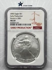 2002 Silver Eagle NGC MS69 Early Production Struck in 2001