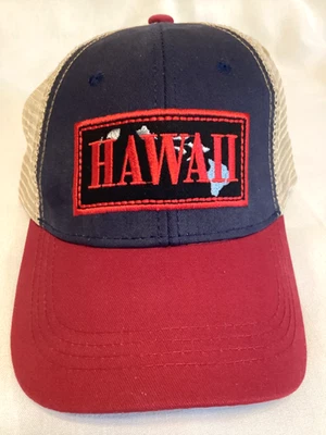 HAWAII Red & Blue Baseball Cap Hat NEW w/Tag adjustable Island Crew Hawaii Kona - Image 1 of 4