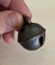 RARE #1  ANTIQUE Brass Crotal tulip Horse Sleigh Bell  1800s  One Inch diameter