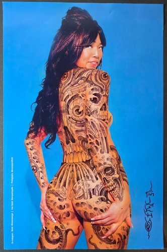 Original Tim Lehi Mandy Lyn Traditional Tattooed Woman Photo Poster Signed Print