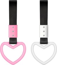 2 Pieces Rings Heart shaped Car Handle Straps Drift Charm Rear Bumper Warning