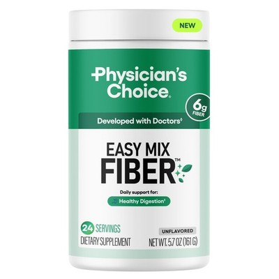 Physician's CHOICE Easy Mix Fiber for Digestive Health & Regularity - No Grit,