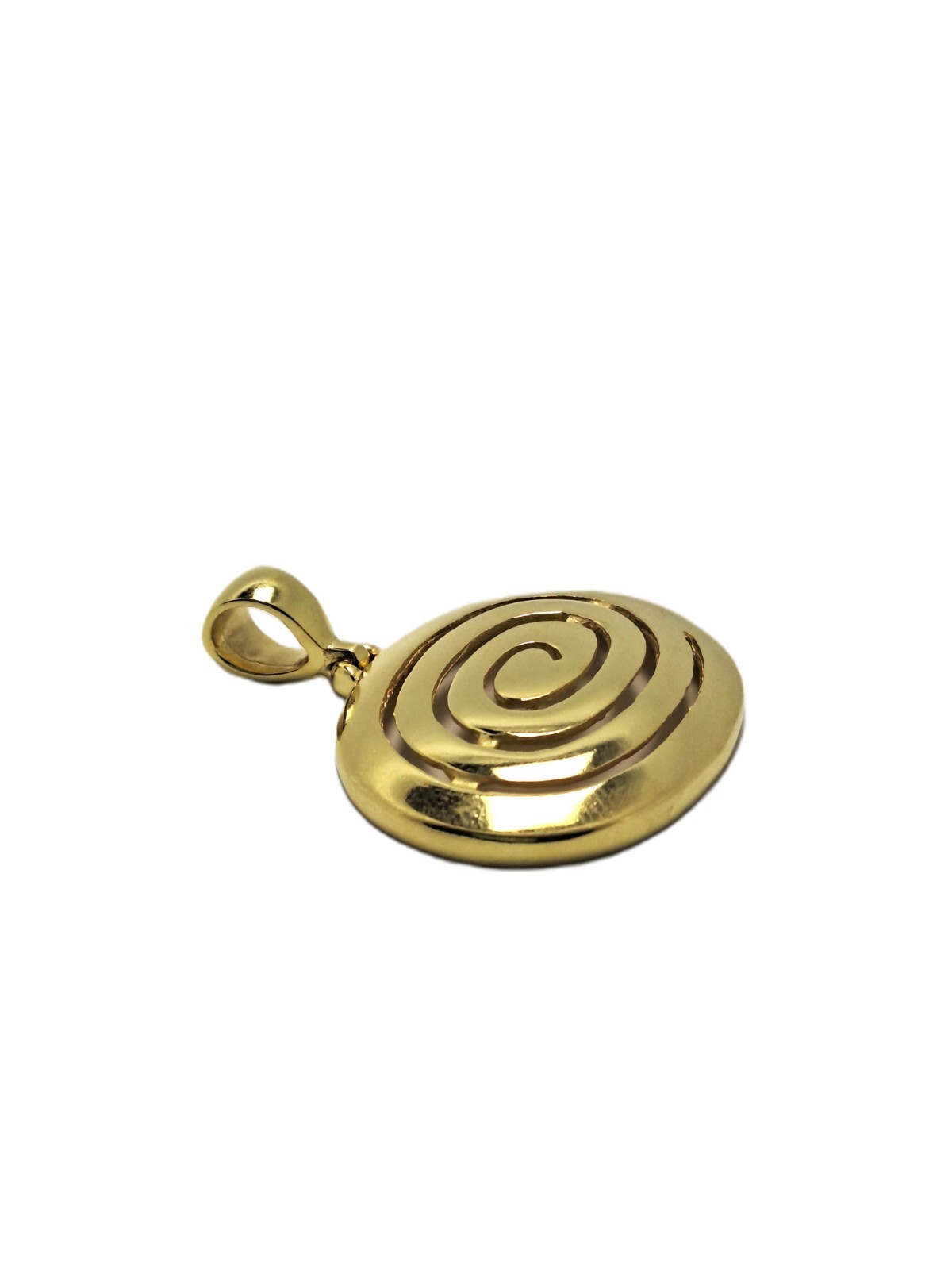 18K Gold Plated Silver Meander Spiral Pendant, Ancient Greek Symbol of Eternity