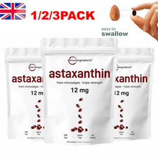 1/2/3 Pack Astaxanthin 120 Softgels 12 mg - Supports Eye Health and Joint Healt