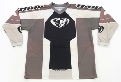Rare VTG THOR Phase Motocross MX 2004 Color Block Active Jersey 2000s Gray SZ XL