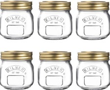 6 Round Kilner Jars Screw Top 0.25L Glass Preserve Jam Jar With Lid 250ml Small