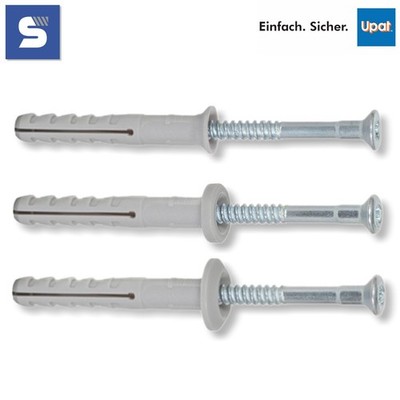 100 Nageldübel UPAT Schlagdübel Ø 6 - 8mm | Pilzkopf | Flachkopf | Senkkopf