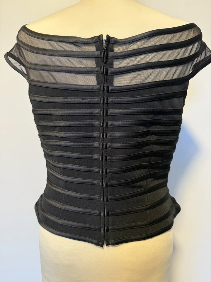 JS Collection Stretch Off Shoulder Banded Crop Evening Top Md in Canada sz: 12 - Image 2 of 4