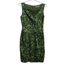 Michael Kors Women’s Green Boxwood Print Sheath Sleeveless Dress 4