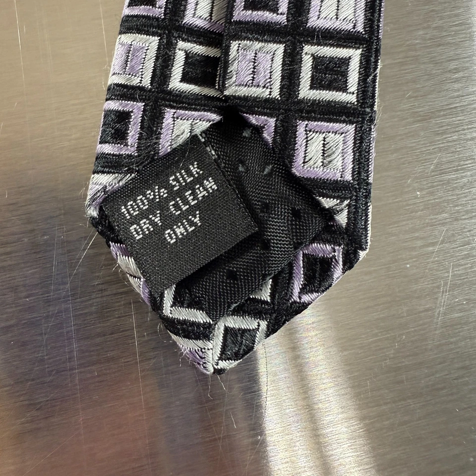 Corbata Campia Moda Para Hombre Multicolor Seda Geométrica Diseñador Ajustable Clásica Foto 3 de 4