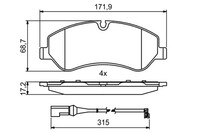 1X Bosch 0 986 494 844 Bremsbelagsatz Scheibenbremse FüR Ford