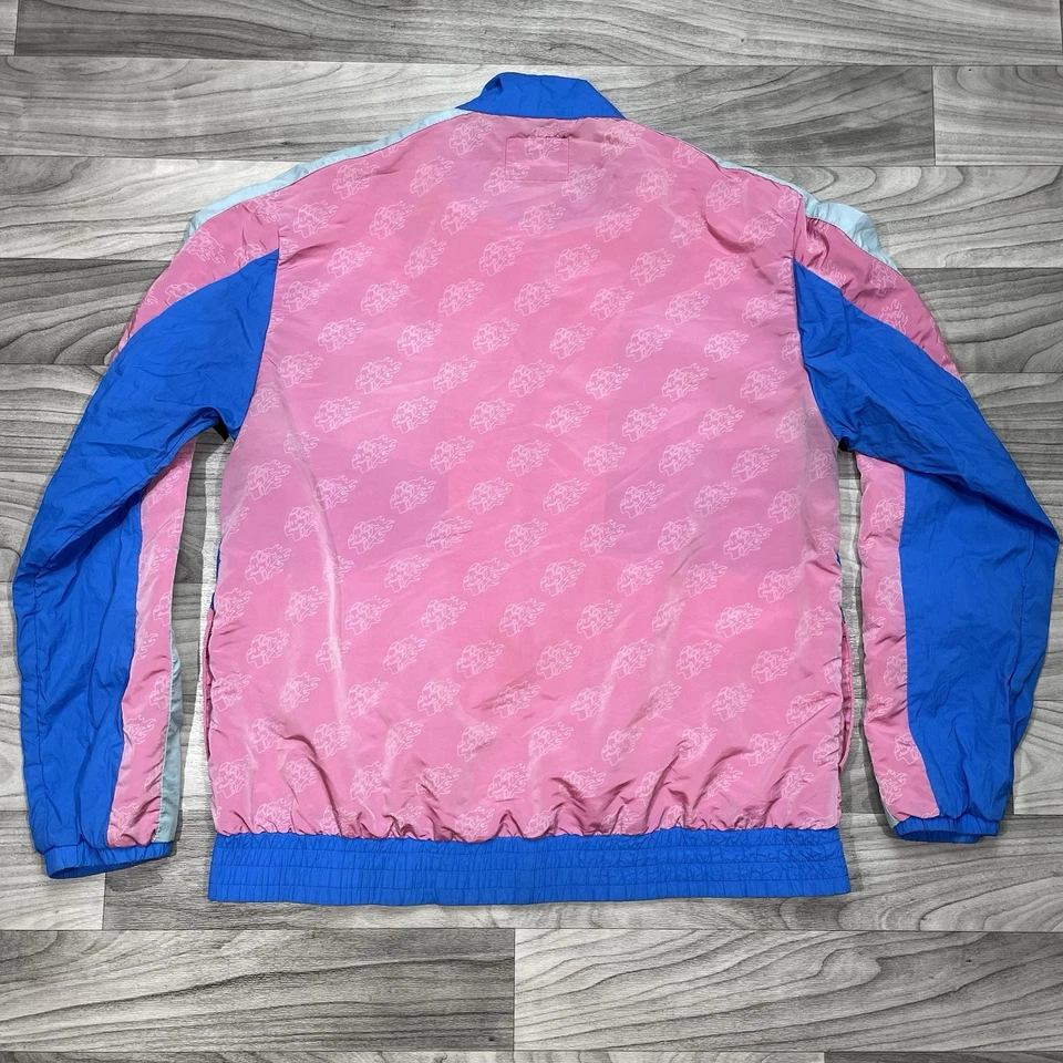 Pink Dolphin Mr Positive Windbreaker Jacket Mens Large Pink Blue Full Zip Coat - Image 2 of 4