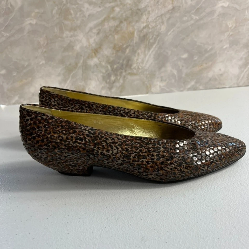 Туфли-лодочки женские Joan & David размер 8,5 анималистический принт искусственная змеиная кожа Италия - Изображение 2 из 4
