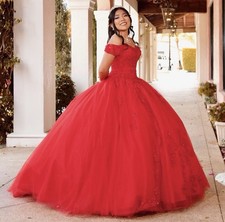 Breathtaking Luxury Red Tulle Ball Gown – Worn Once