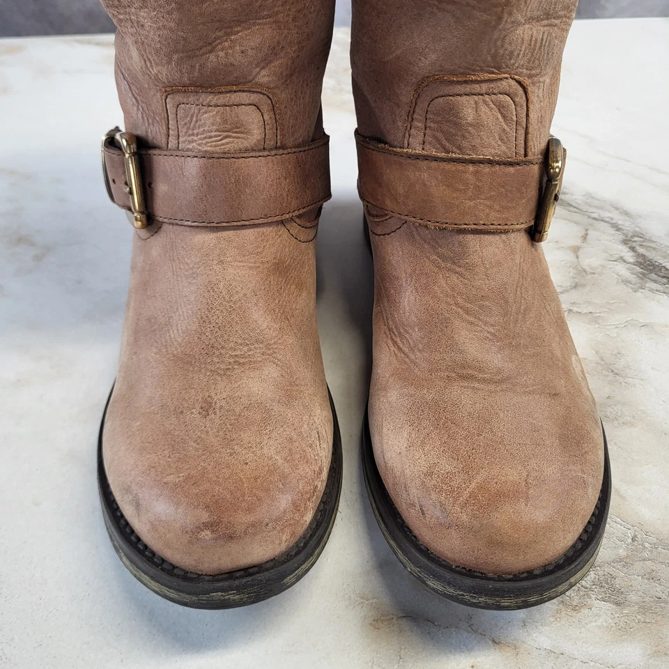 Steve Madden FYZZLE Knee Hight Biker Boots Women's Size 7M Brown - Image 4 of 4