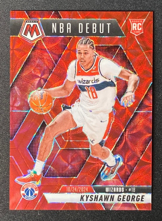 Kyshawn George 2024-25 Panini Mosaic RC NBA Debut Red /75 #256
