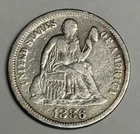 VG 1886-P Seated Liberty Silver Dime (Cleaned), U.S. Type 10c Coin