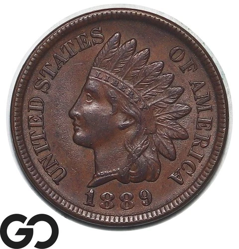 1889 Indian Head Cent Penny, BU Tougher Date