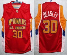07's Beasley #30 McDonald's Basketball Jeresy All Sewn Custom Red