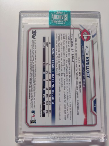 2024 Topps Archives Signature Series Active Alex Kirilloff #75 22/72 autographs - Picture 2 of 2