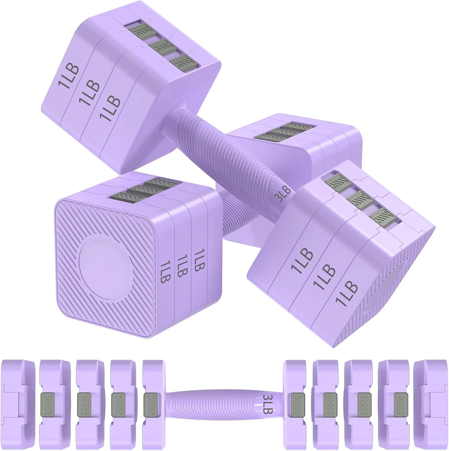 Juego mancuernas ajustables 22 lbs 5 niveles 3 5 7 9 11 lbs ejercicio en casa