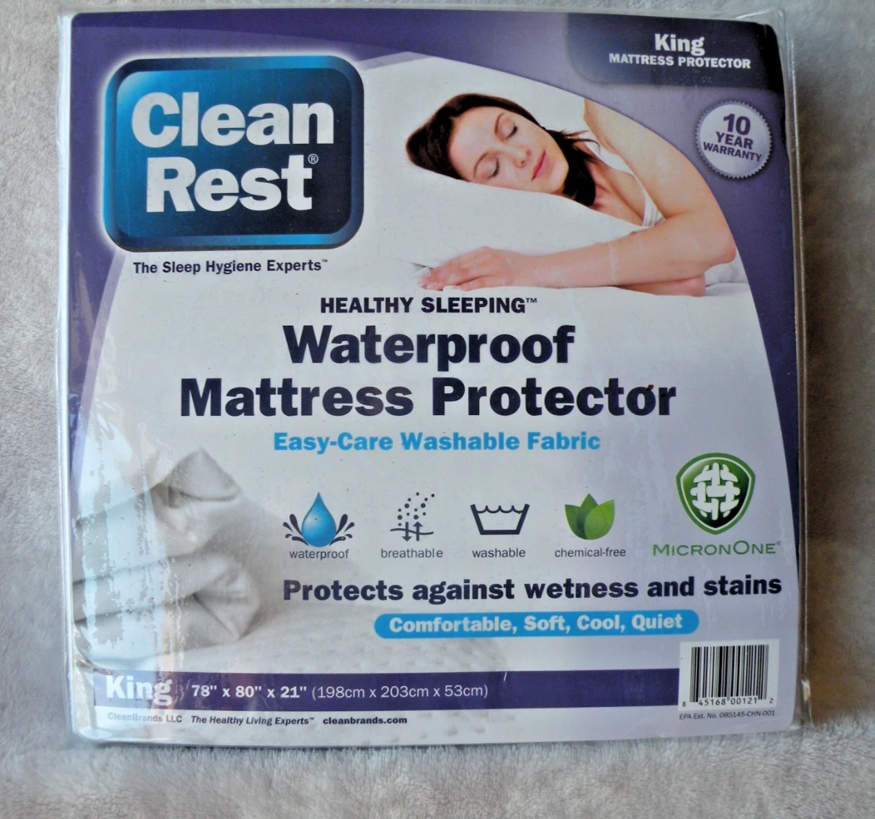 Waterproof Mattress Protector King Sz 78x80x21 White Bedding BY Clean Rest New