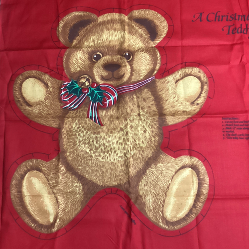 Hallmark A Christmas Gathering Christmas Bear Fabric Panel 48cm Tracked Post - Picture 2 of 5