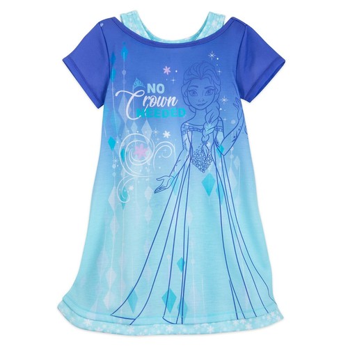 Disney Store Authentic Frozen Queen Elsa Nightshirt Pajamas PJ's Girls Size 2