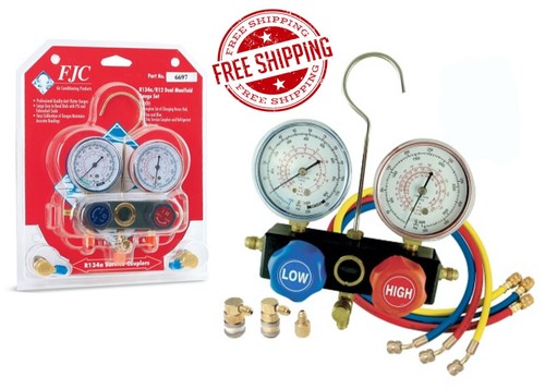 FJC, Inc. 6697M - Dual Manifold with Manual Service Couplers NEW FREE SHIPPING!  - Picture 1 of 4