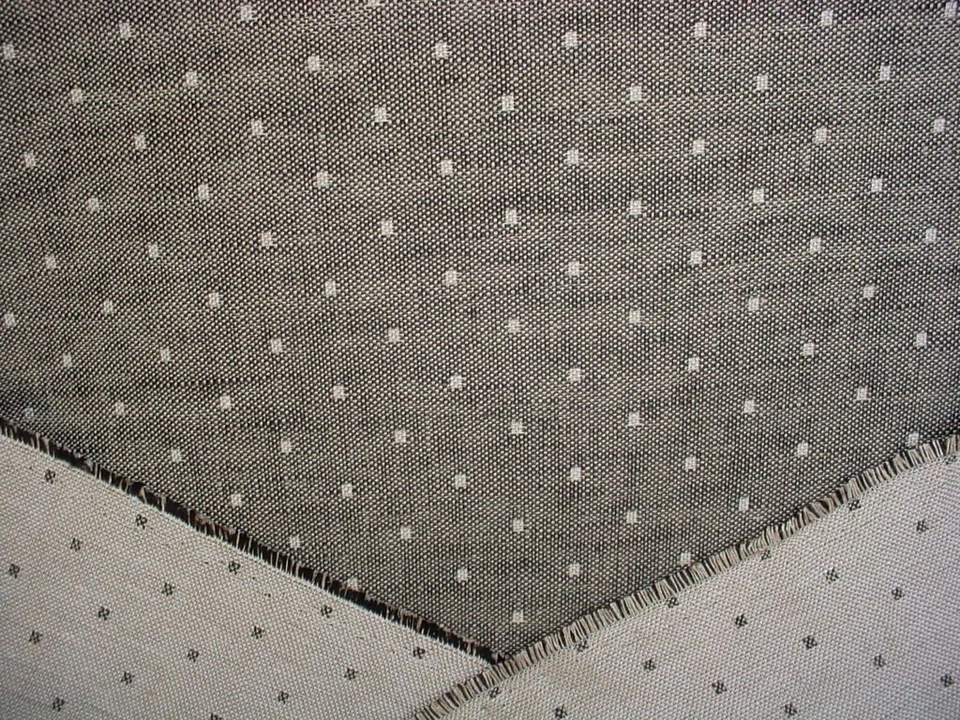 3-3/4Y Holland and Sherry DE97436 Polka Rustic Black Linen Upholstery Fabric - Image 4 of 4