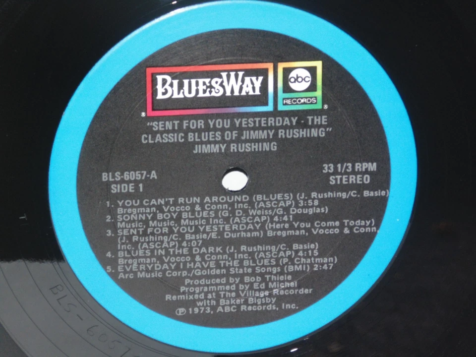 JIMMY RUSHING Sent For You Yesterday LP Plays Well 1973 Bluesway BLS 6057  - Image 2 of 4