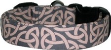 Gray  Pink Celtic Cross St. Patrick's Day Handmade Dog Collar