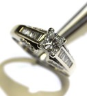 GIA certified 14k white gold 1.22ct SI2 H princess diamond engagement ring 5.5g — photo 6