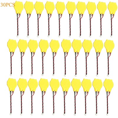 30pcs CR2032 Battery Wire 2pin 3V For Laptop Motherboard Notebook Computer KTS